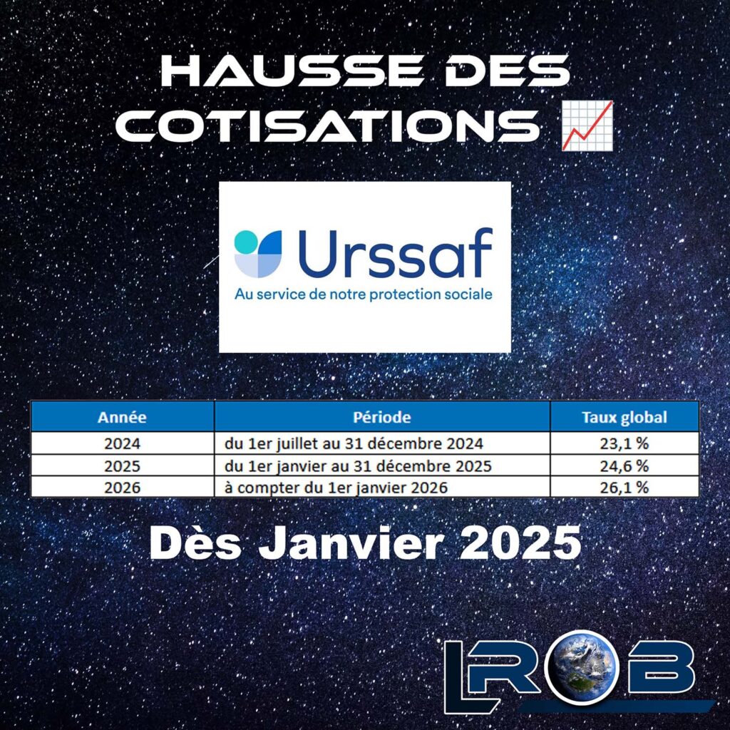 Hausse de cotisations URSSAF pour 2025 (AE/EI)